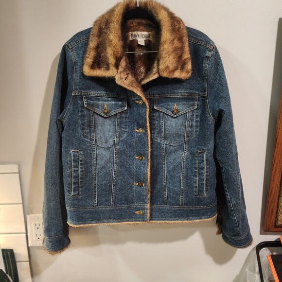 Vintage Marvin Richards Faux Fur Lined Jacket - KC Chiefs Leopard Back Design, L - Picture 4 of 7